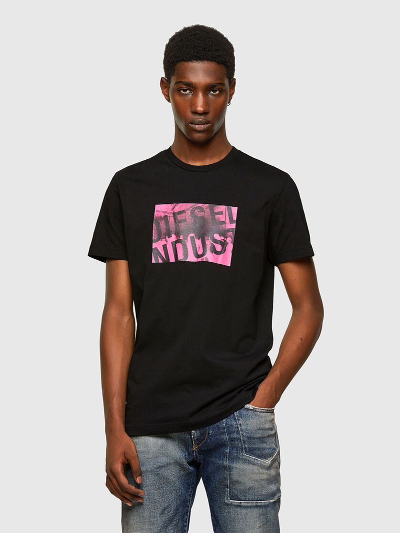 Camisetas Diesel T-Diegos-K16 Homem - Pretas CMJSU-5382